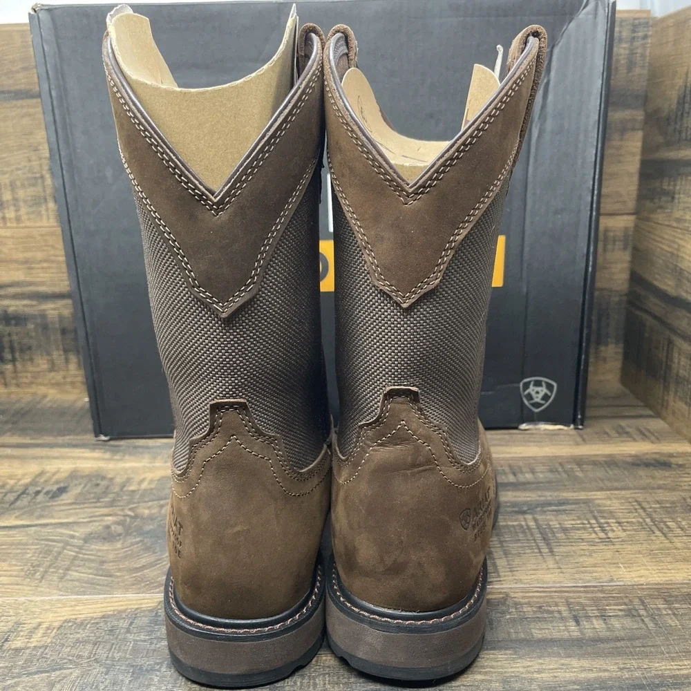 Ariat Groundbreaker H2O Wide Square Toe Steel Toe Palm Brown  Men's Sz 12EE
